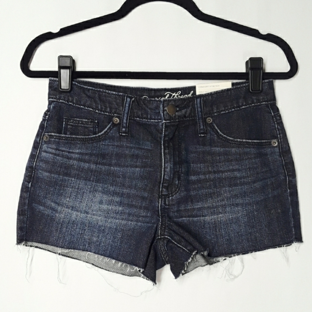 UNIVERSAL THREAD Dark Blue Wash High Rise Shortie Denim Shorts 2 (X-Small) NWT